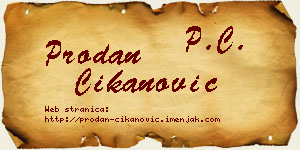 Prodan Čikanović vizit kartica